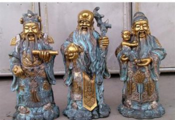 福祿壽雕塑廠家，仿銅佛像價格，家居佛堂擺件