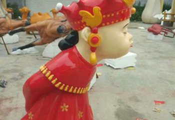 戲曲雕塑廠家，唱戲人物雕塑，彩繪抽象人物小品