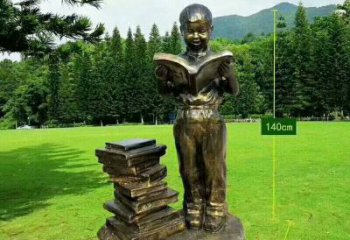 讀書雕塑廠家，校園仿銅兒童雕塑，玻璃鋼讀書人物雕塑小品