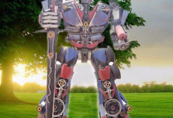 機器人雕塑廠家，卡通發(fā)光主題，戶外機器人雕塑定制