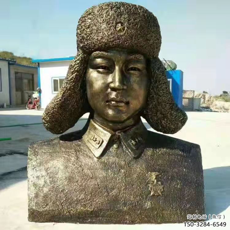 雷鋒人頭像雕塑廠家，仿銅革命人物擺件，公園紀念主題小品