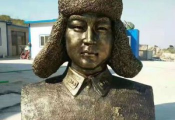 雷鋒人頭像雕塑廠家，仿銅革命人物擺件，公園紀(jì)念主題小品