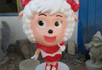 喜羊羊雕塑廠家，卡通動漫雕塑小品，玻璃鋼彩繪工藝