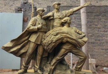 軍人雕塑廠家，革命主題雕塑，軍人戰士雕塑小品