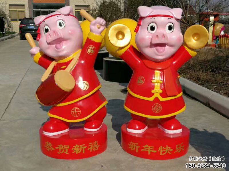 小豬佩奇雕塑廠家，卡通吉祥物雕塑，影視劇動漫雕塑小品