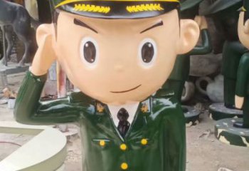 警察雕塑廠家，彩繪卡通人物，玻璃鋼警察雕塑制作