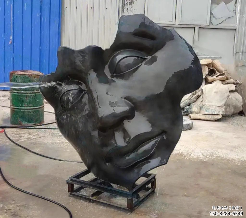 人臉雕塑廠家，抽象人頭像雕塑，抽象人臉雕塑制作