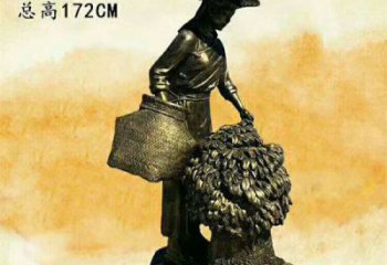 農民雕塑廠家，豐收主題雕塑小品，農村勞動人物場景雕塑