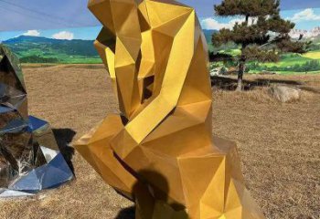 思考者雕塑廠家，抽象人物雕塑，幾何思考者人物雕塑