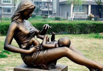 母愛雕塑廠家，母親孩子雕塑，公園仿銅人物小品
