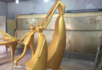 一家人雕塑廠家，計生主題小品，抽象一家人雕塑制作