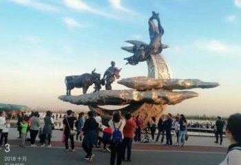 牛郎織女雕塑廠家，廣場愛情主題小品，大型牛郎織女雕塑制作