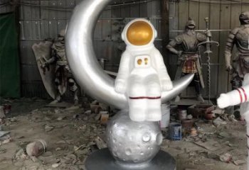 外星人雕塑廠家，現(xiàn)代航天人物小品，玻璃鋼外星人雕塑廠