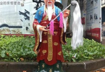 月老雕塑廠家，神話愛神人物雕塑，玻璃鋼彩繪月老雕塑