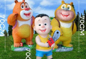 熊雕塑廠家，卡通人物雕塑，動漫熊出沒雕塑小品