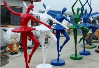 舞女雕塑廠家，抽象音樂主題小品，玻璃鋼園林小品雕塑