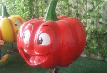 南瓜雕塑廠家，蔬菜彩繪擺件，玻璃鋼仿真南瓜雕塑
