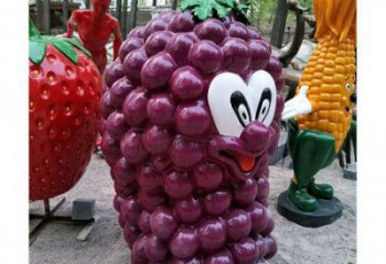 葡萄雕塑廠家，水果主題雕塑，玻璃鋼仿真葡萄雕塑價格