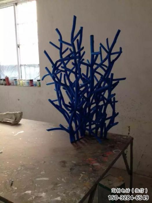 海草雕塑廠家，海洋植物景觀擺件，玻璃鋼仿真海草雕塑小品