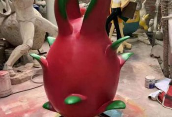 火龍果雕塑廠家，仿真小品水果，玻璃鋼火龍果彩繪雕塑