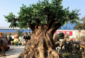 假樹雕塑廠家，仿真景觀擺件，玻璃鋼假樹雕塑小品