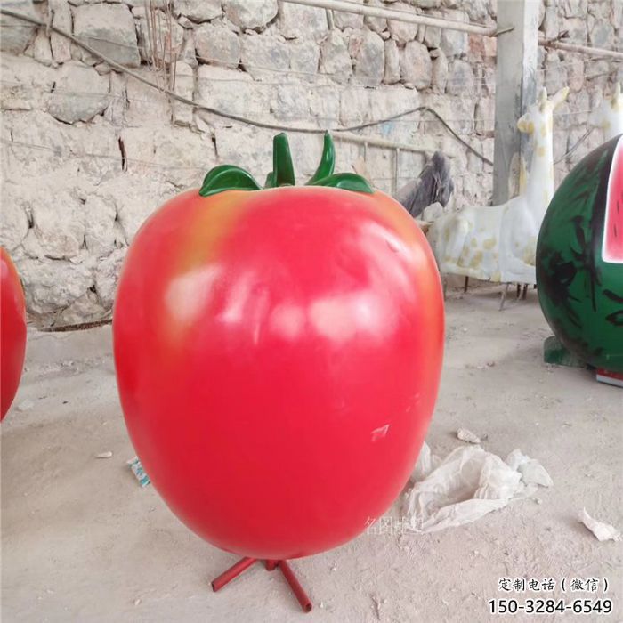 番茄雕塑廠家，果蔬仿真擺件，玻璃鋼仿真番茄雕塑廠