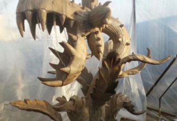 食人花雕塑廠家，抽象植物景觀，玻璃鋼食人花雕塑擺件