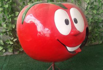 西紅柿雕塑廠家，卡通水果雕塑，彩繪西紅柿娃娃雕塑廠