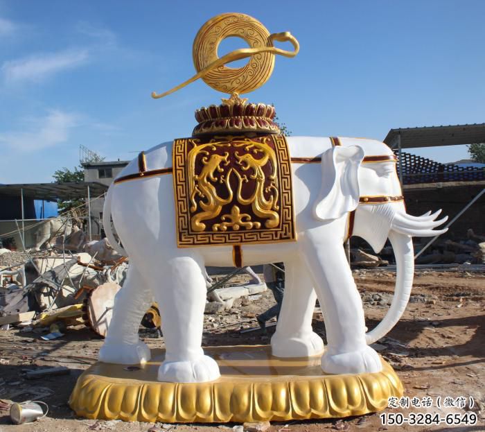 大象雕塑廠家,彩繪動物擺件,玻璃鋼仿真大象雕塑廠