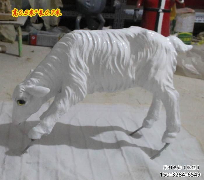 綿羊雕塑廠家，仿真玻璃鋼綿羊雕塑廠