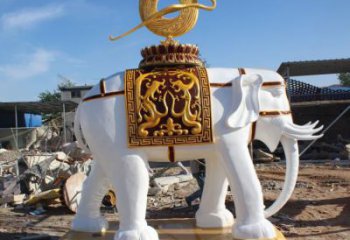 大象雕塑廠家，彩繪動物擺件，玻璃鋼仿真大象雕塑廠