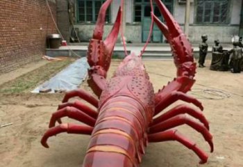 龍蝦雕塑廠家，彩繪海洋生物雕塑，仿真玻璃鋼龍蝦雕塑廠
