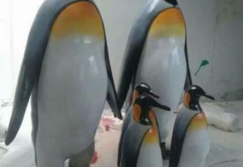 企鵝雕塑廠家，仿真海洋生物雕塑，玻璃鋼企鵝雕塑制造商