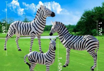 斑馬雕塑廠家，園林動(dòng)物小品，玻璃鋼仿真斑馬雕塑廠