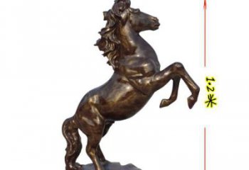 奔馬雕塑廠家，古銅色動物擺件，仿真玻璃鋼奔馬雕塑廠