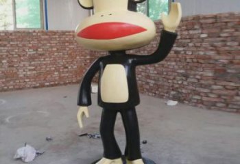 猴子雕塑廠家，卡通動物小品，彩繪猴子雕塑制作廠