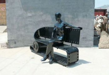 坐凳雕塑擺件，古銅色坐凳雕塑廠家