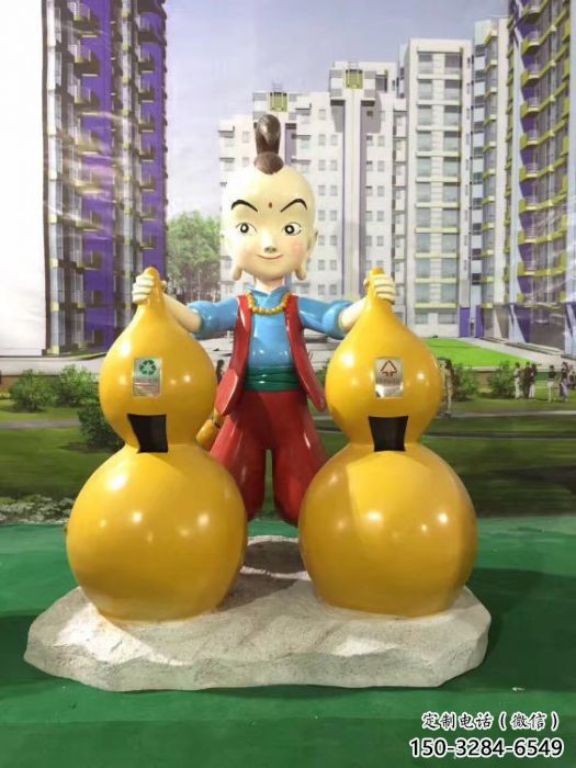 廣場濟公垃圾桶雕塑