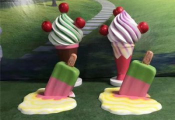 大型冰激凌雕塑 庭院冰激凌雕塑 冷飲主題擺件