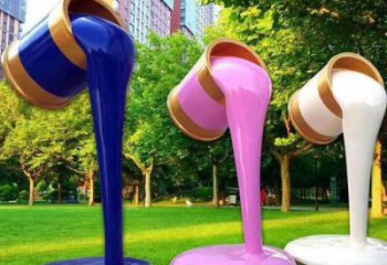 城市油漆桶雕塑 風(fēng)景區(qū)彩繪雕塑 抽象擺件