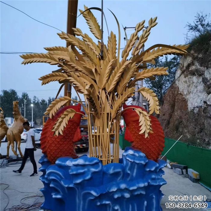 大型麥穗雕塑廠家 商業街廣場雕塑 古銅色擺件