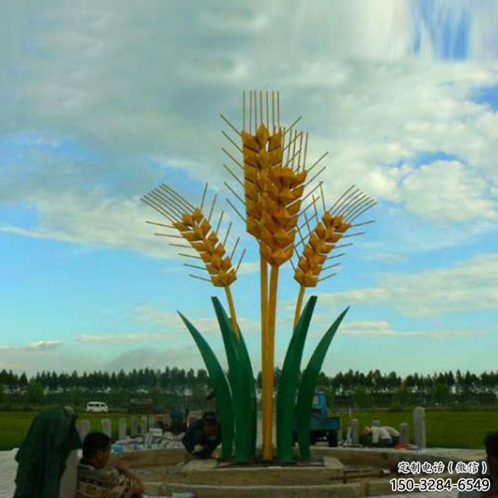 田間青稞雕塑廠家 彩繪仿真雕塑 園林?jǐn)[件