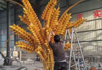 公園青稞雕塑廠家 酒店門口雕塑 彩繪擺件