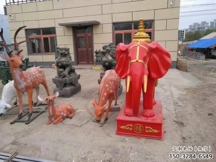 店門口大象雕塑廠家 創意彩繪雕塑 仿真擺件