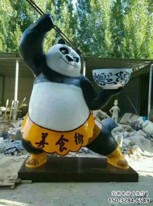 仿真熊貓雕塑廠家 店門口園林雕塑 卡通小品