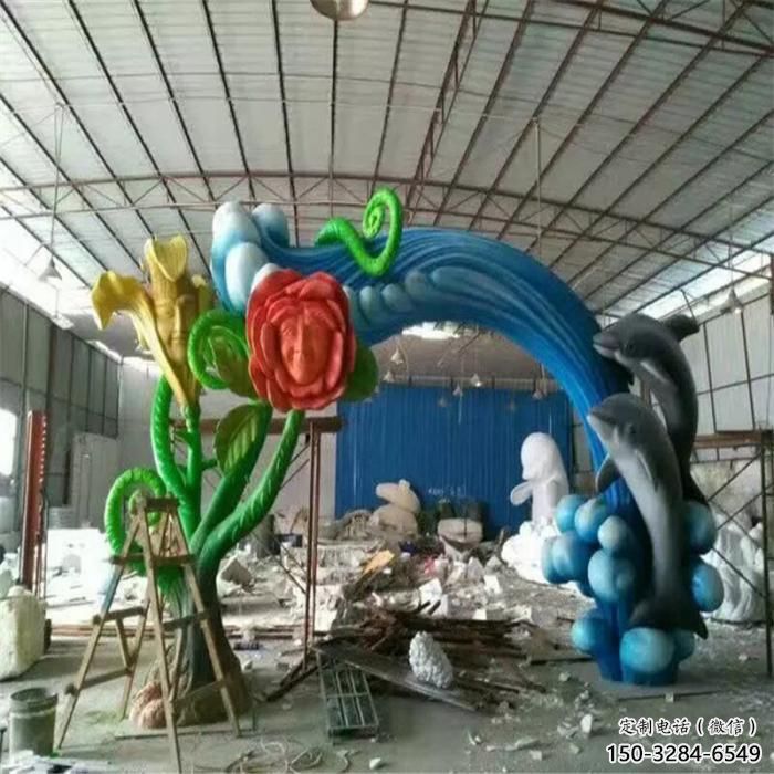 城市海豚雕塑廠家 風景區彩繪雕塑 抽象擺件