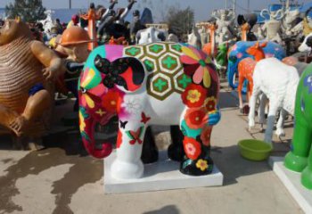 仿古大象雕塑廠家 庭院彩繪雕塑 田間小品