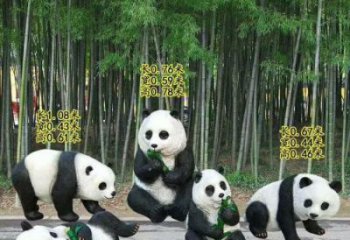 園林熊貓雕塑廠家 田間彩繪雕塑 仿真擺件