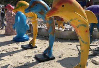 店門口海豚雕塑廠家 創(chuàng)意海洋雕塑 仿真擺件