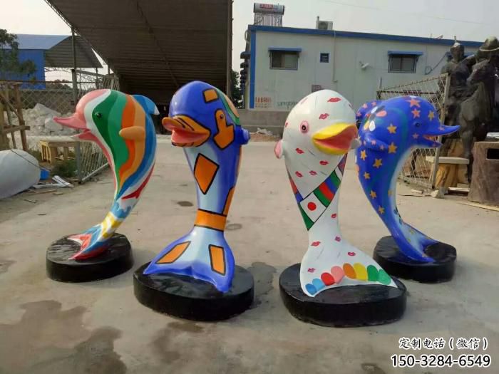 廣場海豚雕塑廠家 公園仿真雕塑 抽象擺件